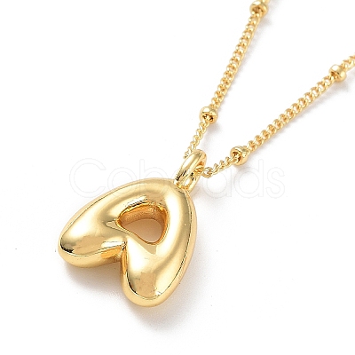 Initial Letter Brass Pendant Necklace NJEW-A015-21G-A-1
