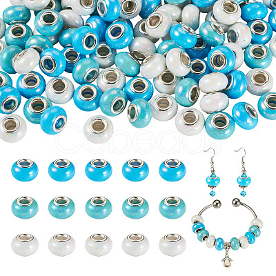 150Pcs Opaque Resin European Beads RESI-TA0004-72C-1