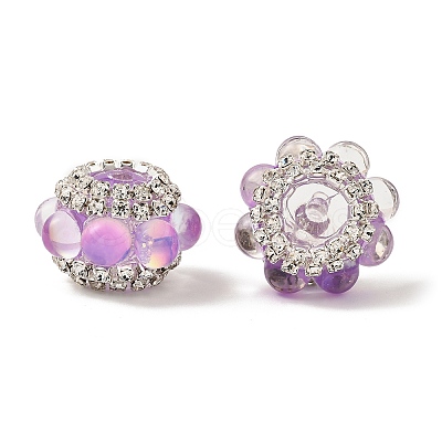 Sparkling Acrylic Rhinestone Round Beads OACR-NH0002-01B-07-1