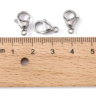 Tarnish Resistant 304 Stainless Steel Lobster Claw Clasps Hand Polished STAS-M262-01-13mm-1