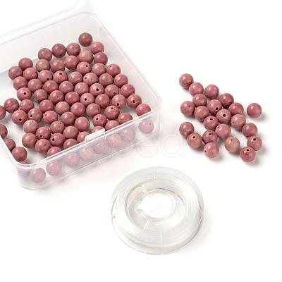 100Pcs 8mm Grade AAA Natural Rhodonite Round Beads DIY-LS0002-65-1