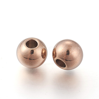 Ion Plating(IP) Round 304 Stainless Steel Beads STAS-G130-8mm-63RG-1