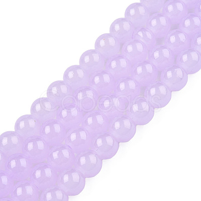 Imitation Jade Glass Beads Strands X-DGLA-S076-8mm-27-01-1