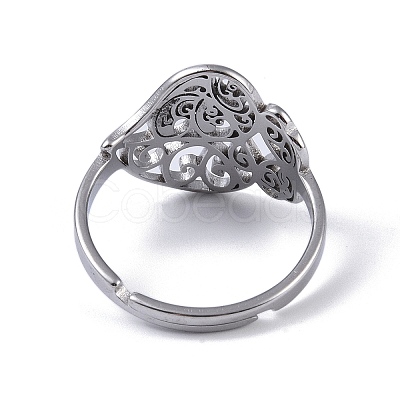 Non-Tarnish 201 Stainless Steel Finger Rings RJEW-C074-08P-1