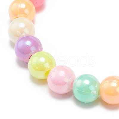 7Pcs 7 Color Candy Color Acrylic Round Beaded Stretch Bracelets Set BJEW-JB08928-1