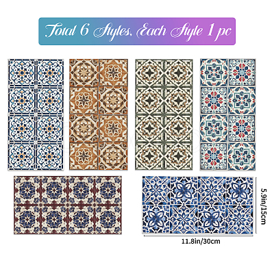 6Pcs PVC Waterproof Decorative Stickers DIY-WH0657-035-1