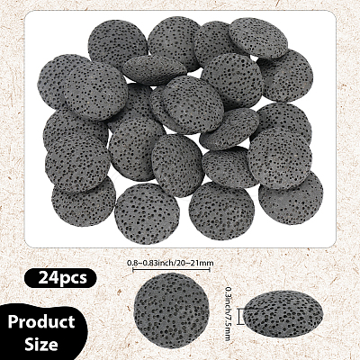 24Pcs Unwaxed Natural Lava Rock Beads G-PA0002-11A-1