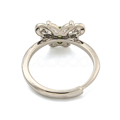 Butterfly Brass Adjustable Rings RJEW-G317-05P-1