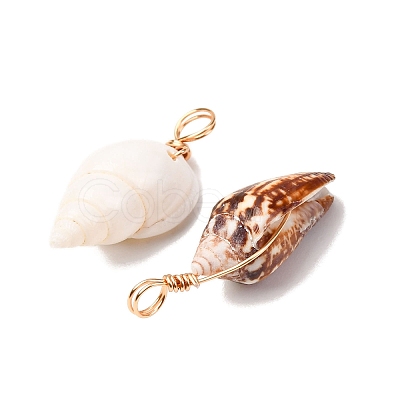 120Pcs 3 Styles Shell Pendants PALLOY-HY00003-1
