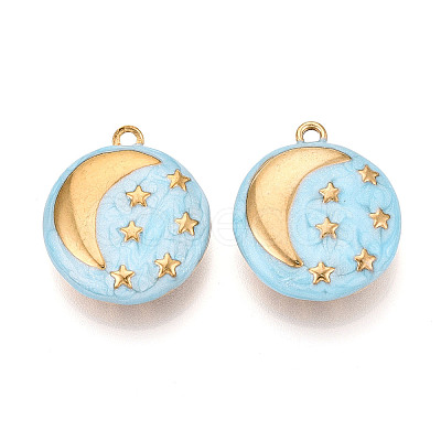 304 Stainless Steel Enamel Pendants STAS-N124-02G-1