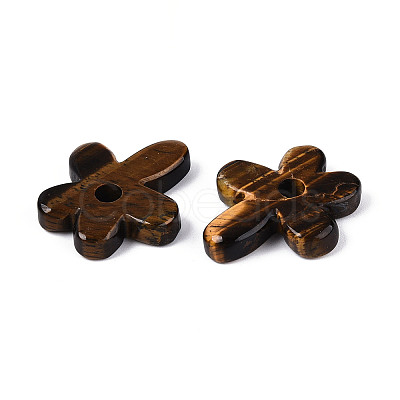 Natural Tiger Eye Pendants G-T142-44G-1