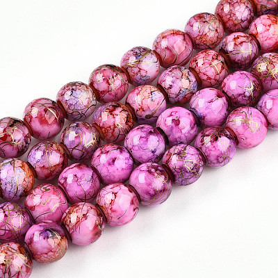 Baking Paint Glass Beads Strands X-DGLA-N003-10mm-B03-1