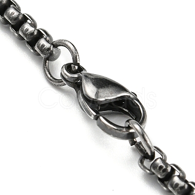 304 Stainless Steel Box Chain Necklace NJEW-D046-02B-1