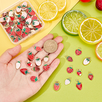 100Pcs 10 Style Alloy Enamel Pendants ENAM-PH0002-57-1