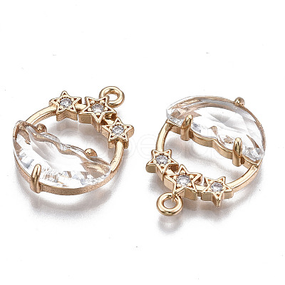 Faceted Transparent Glass Pendants GLAA-T020-18H-1
