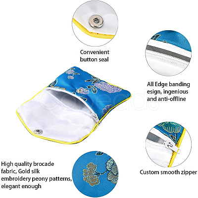 Embroidery Damask Cloth Pouches Set ABAG-NB0001-14-1