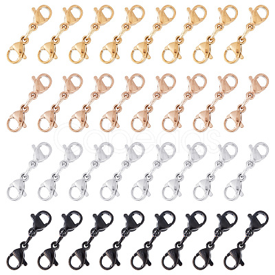 32Pcs 4 Colors 304 Stainless Steel Double Lobster Claw Clasps STAS-CP0001-03-1