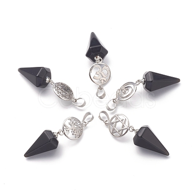 Obsidian Pendants G-O194-15-1