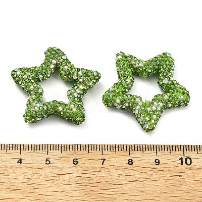 Star Shape Polymer Clay Rhinestone Beads CLAY-NH0001-06I-1