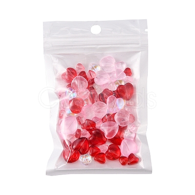 80Pcs 13 Style Transparent Spray Painted Glass Beads GLAA-FS0001-30-1