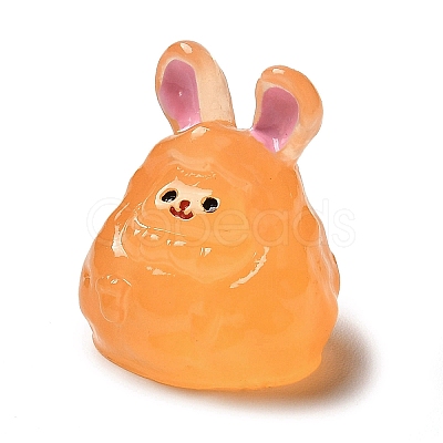 Luminous Resin Cute Little Rabbit Ornaments RESI-I054-01G-1