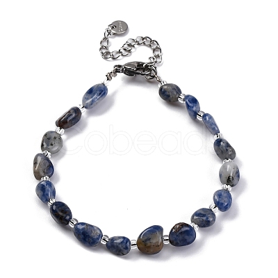Natural Sodalite Beaded Bracelets for Women G-P563-07P-12-1
