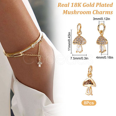 Brass Micro Pave Cubic Zirconia Charms KK-BBC0003-20-1