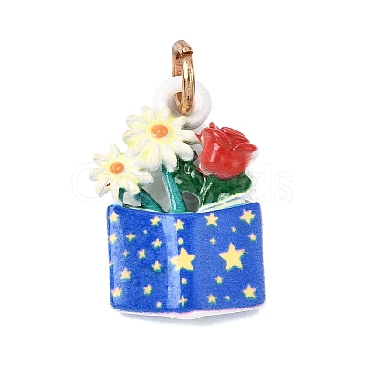 Spray Painted Alloy Pendants AL-CBAB1F7-01B-1