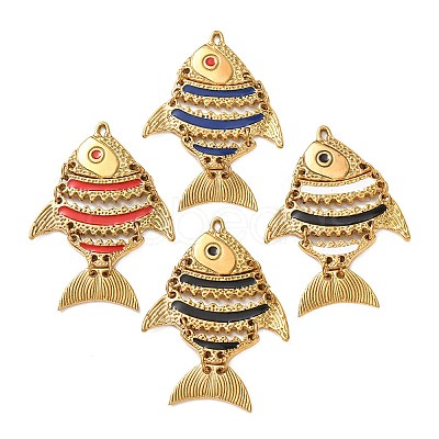 304 Stainless Steel Enamel Big Pendants STAS-Z193-09G-1