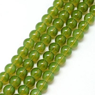 Baking Paint Glass Beads Strands DGLA-Q023-6mm-DB21-1