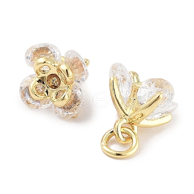 Brass Micro Pave Cubic Zirconia Charms KK-C051-14G-02-1
