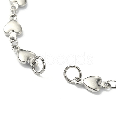 Tarnish Resistant 304 Stainless Steel Heart Link Chains AJEW-TA00004-02-1