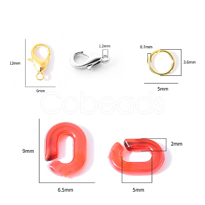 800Pcs 4 Colors Oval Acrylic Linking Rings DIY-YW0002-39-1