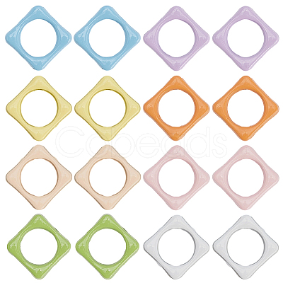 32Pcs 8 Colors Baking Paint Alloy Bead Frame FIND-SP0004-50B-1