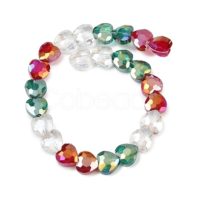 Electroplate Transparent Glass Beads Strands GL-CBADAFE-01F-1