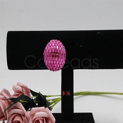 Alloy Rhinestone Half Round Stud Earrings FS-WGCEA49-02-1