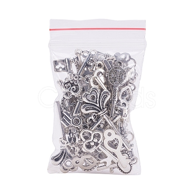 Tibetan Style Alloy Key Pendants TIBEP-X0001-02-AS-1