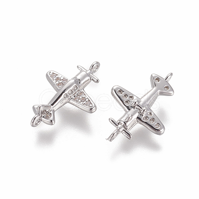 Brass Cubic Zirconia Links ZIRC-E162-01P-1