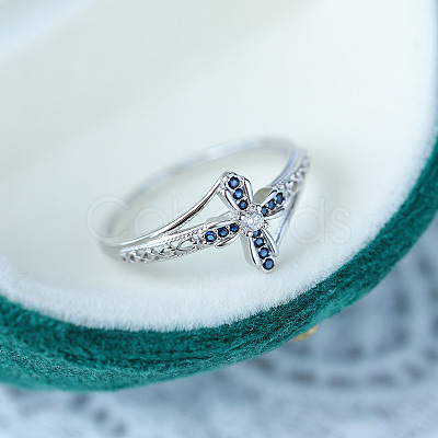 925 Sterling Silver Pave Cubic Zirconia Finger Rings FS-WGCB4BE-04-1