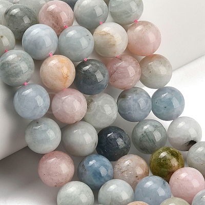 Natural Morganite Beads Strands G-H329-C10-14mm-1
