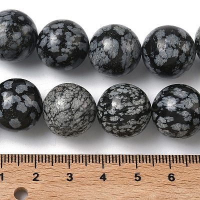Natural Snowflake Obsidian Beads Strands G-F818-A10-16mm-1