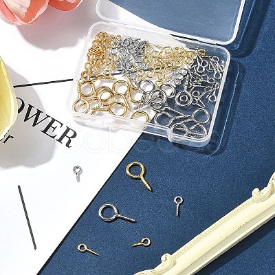 100Pcs 6 Styles 304 Stainless Steel Screw Eye Pin Peg Bails FIND-FS0002-85-1