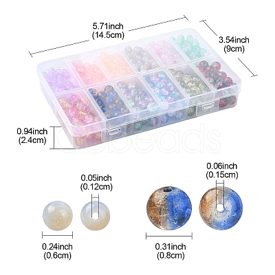 708Pcs 12 Styles Glass Round Beads DGLA-YW0001-15-1
