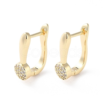 Brass Micro Pave Cubic Zirconia Hoop Earrings EJEW-P259-23G-1