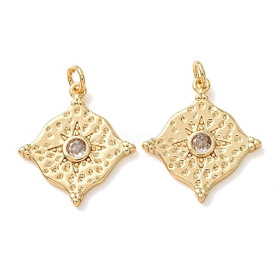 Brass Pave Clear Cubic Zirconia Pendants CU-CBA2907-11G-1