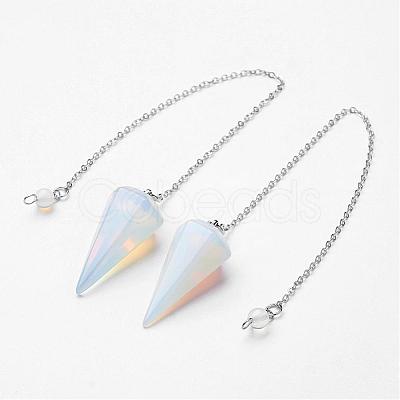 Natural & Synthetic Mixed Stone Hexagonal Pointed Dowsing Pendulums G-D847-M-1