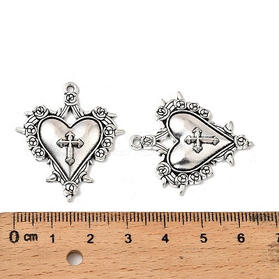 Gothic Tibetan Style Alloy Pendants TIBEP-K001-02A-AS-1
