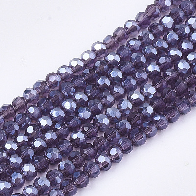 Electroplate Glass Beads Strands EGLA-T013-04E-1