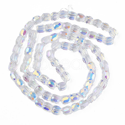 Electroplate Transparent Glass Beads Strands EGLA-N002-32-C03-1