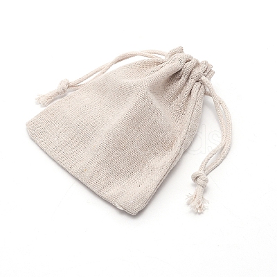 Flax Cloth Blank DIY Craft Drawstring LS-ABAG-WH0005-48B-1